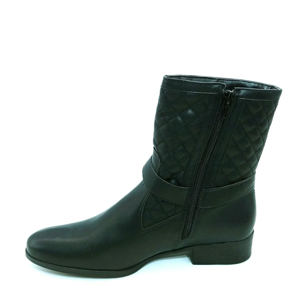 Suzana Santos Shoes Womens Shangai Preto Quilted‎ Ankle Boots Zip Black 9